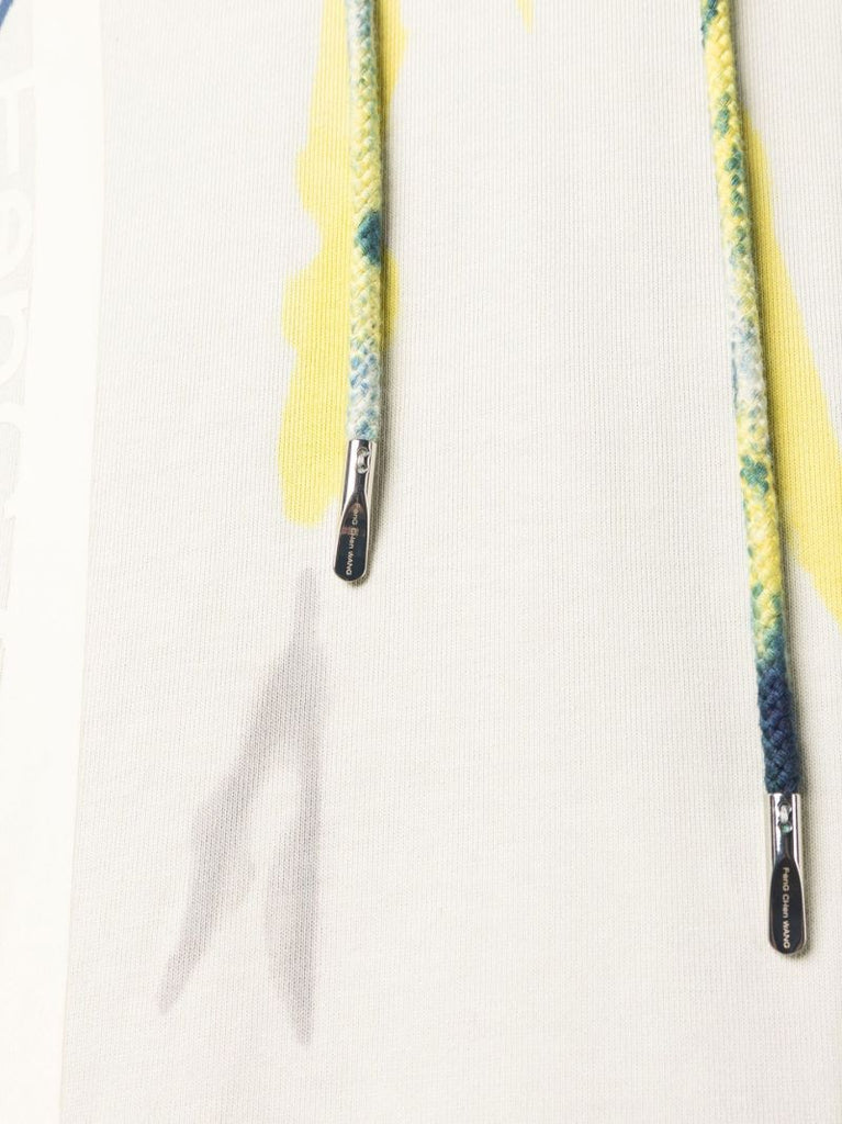 Neutral Tie-dye Print Cotton Hoodie