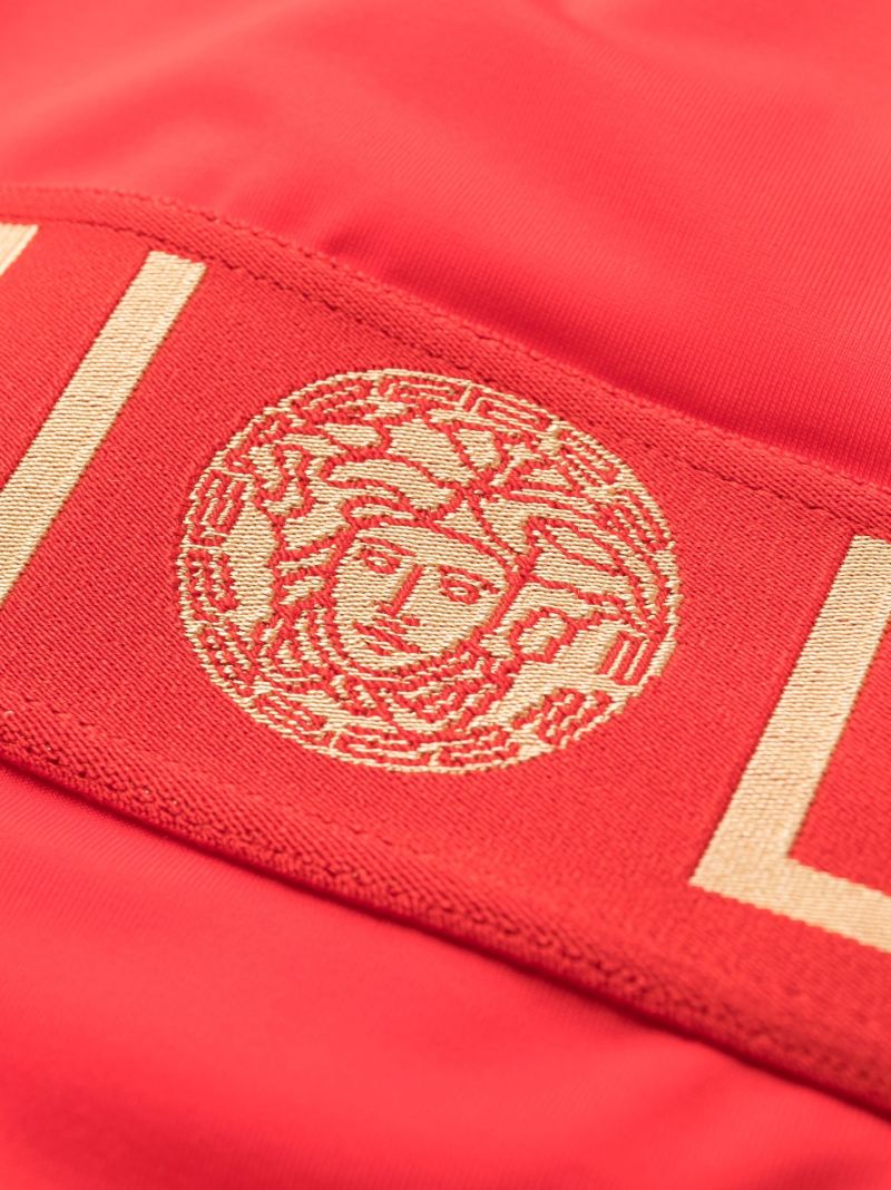Red Greca Waistband Swimsuit