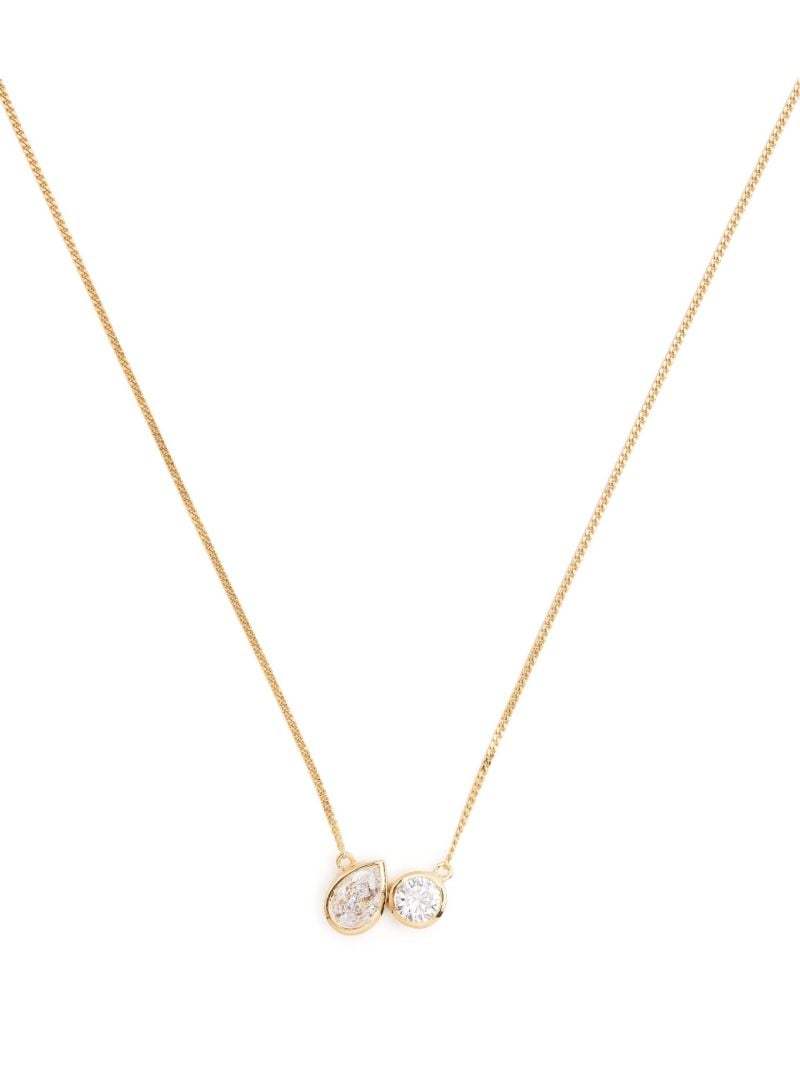 Gold Vermeil Like Peas in a Pod Crystal Necklace