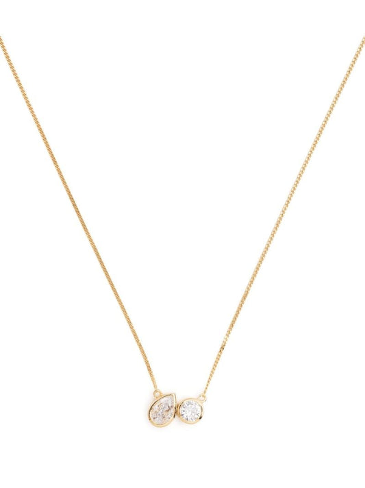 Gold Vermeil Like Peas in a Pod Crystal Necklace