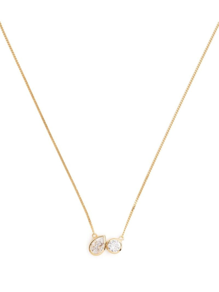 Gold Vermeil Like Peas in a Pod Crystal Necklace