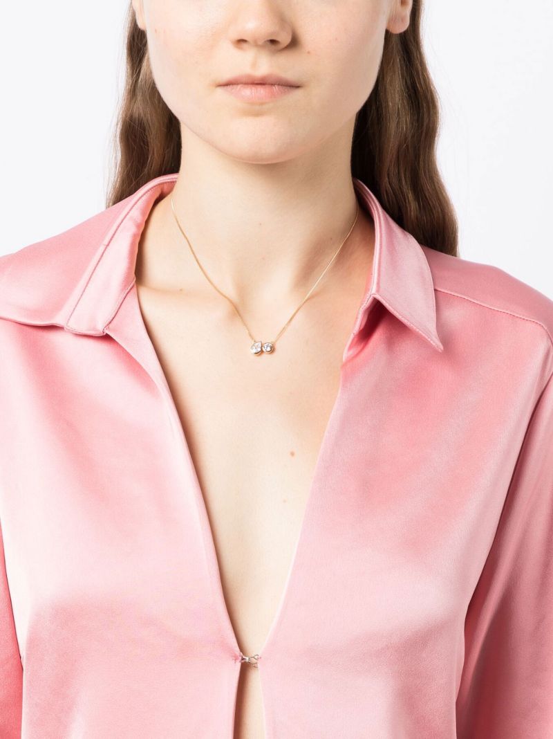 Gold Vermeil Like Peas in a Pod Crystal Necklace