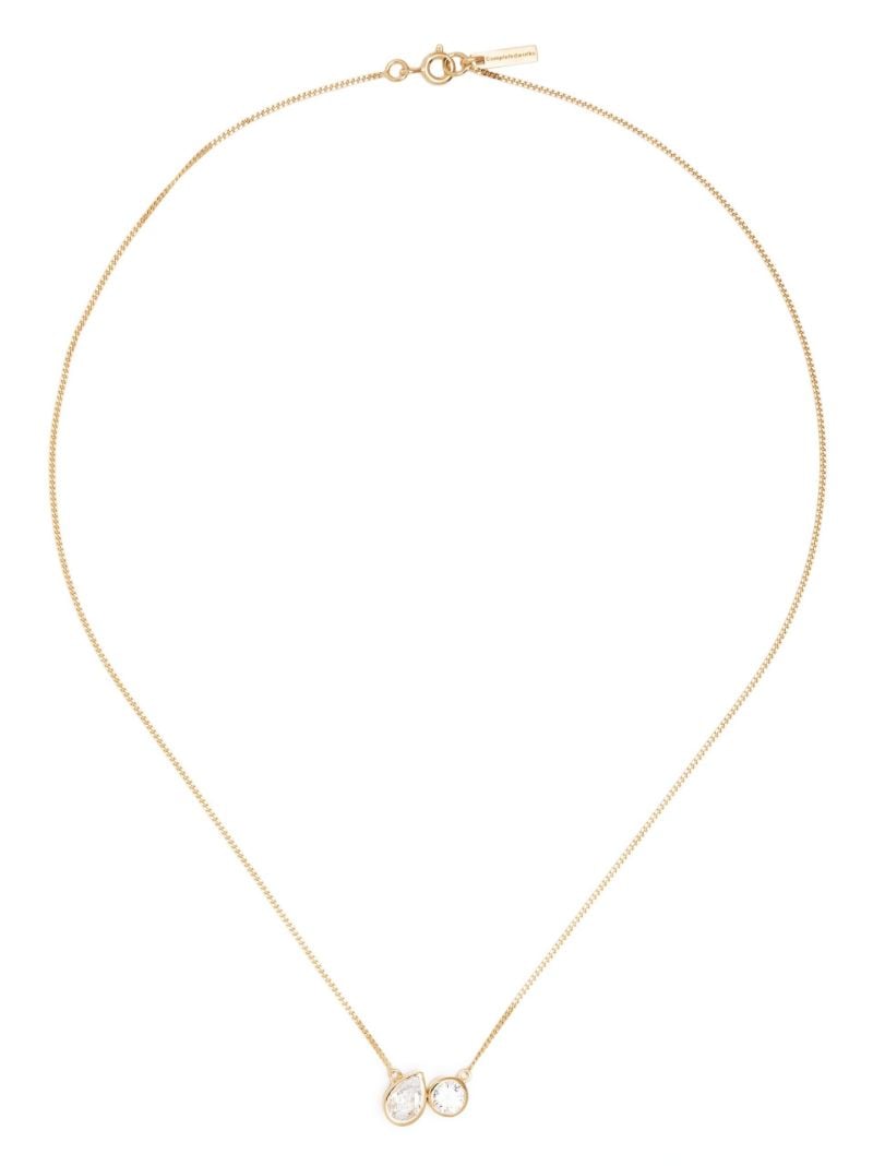 Gold Vermeil Like Peas in a Pod Crystal Necklace