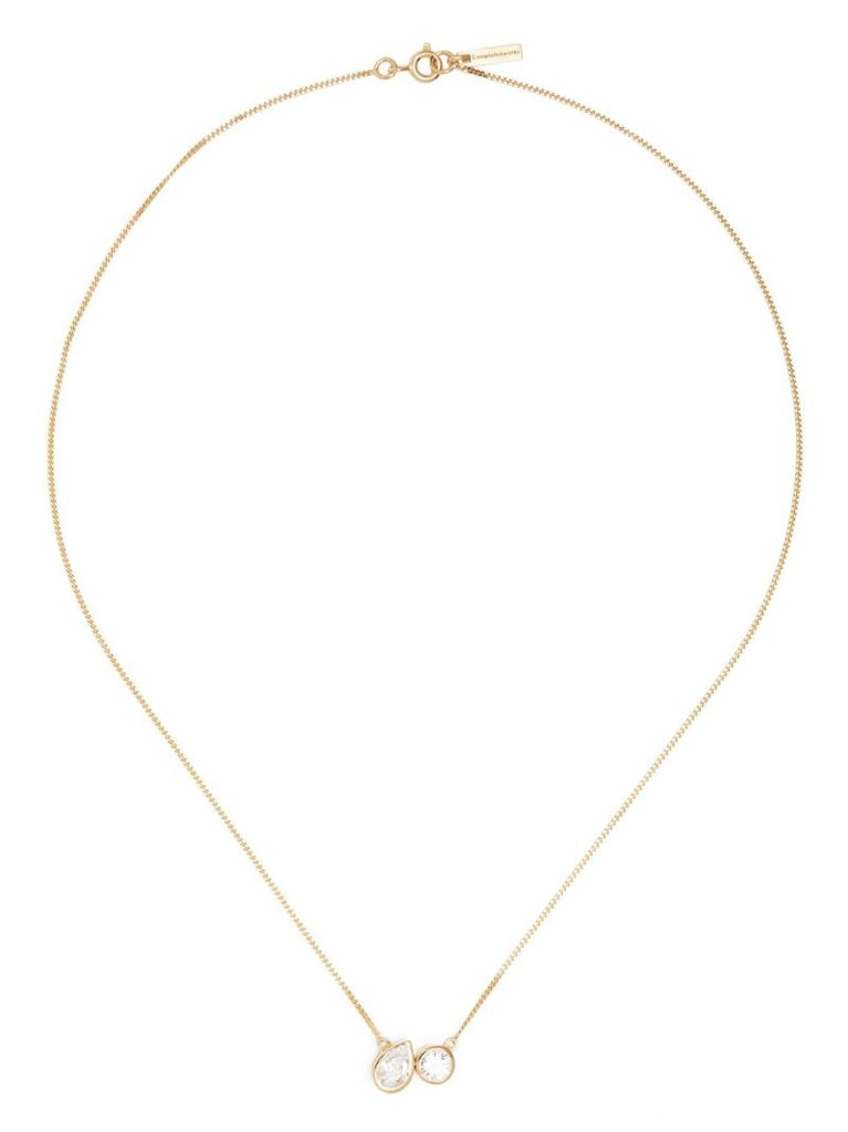 Gold Vermeil Like Peas in a Pod Crystal Necklace