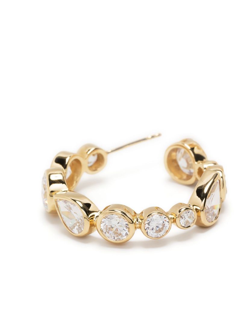 Gold-plated Crystal Embellished Hoop Earrings