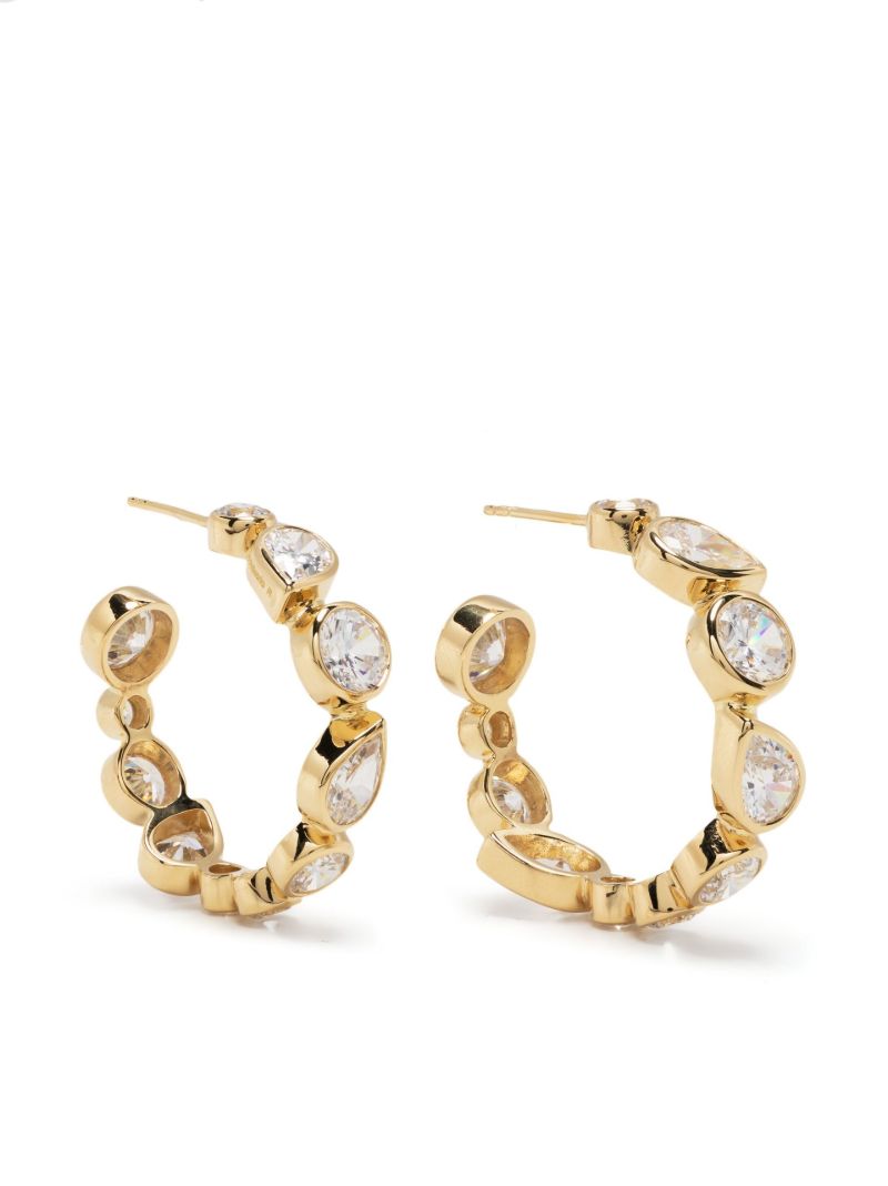 Gold-plated Crystal Embellished Hoop Earrings