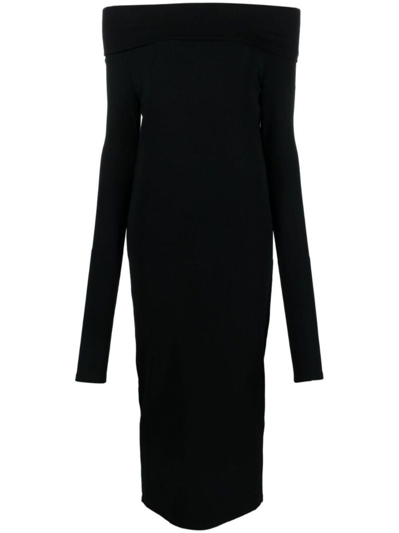 Black Kaia Off-the-shoulder Midi Dress
