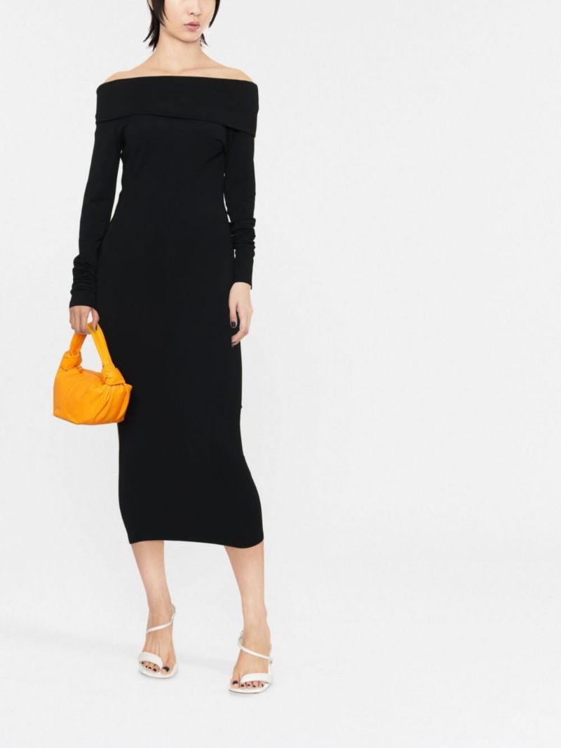 Black Kaia Off-the-shoulder Midi Dress