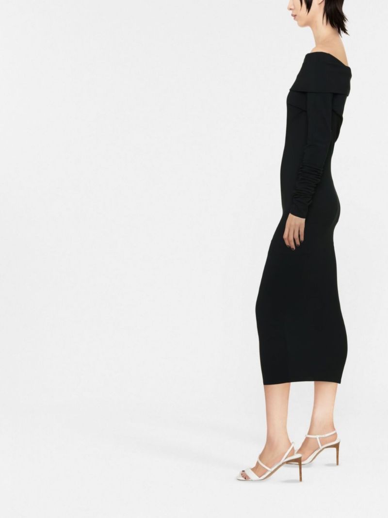 Black Kaia Off-the-shoulder Midi Dress