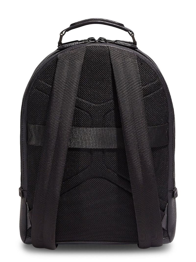 Black Logo Leather Backpack