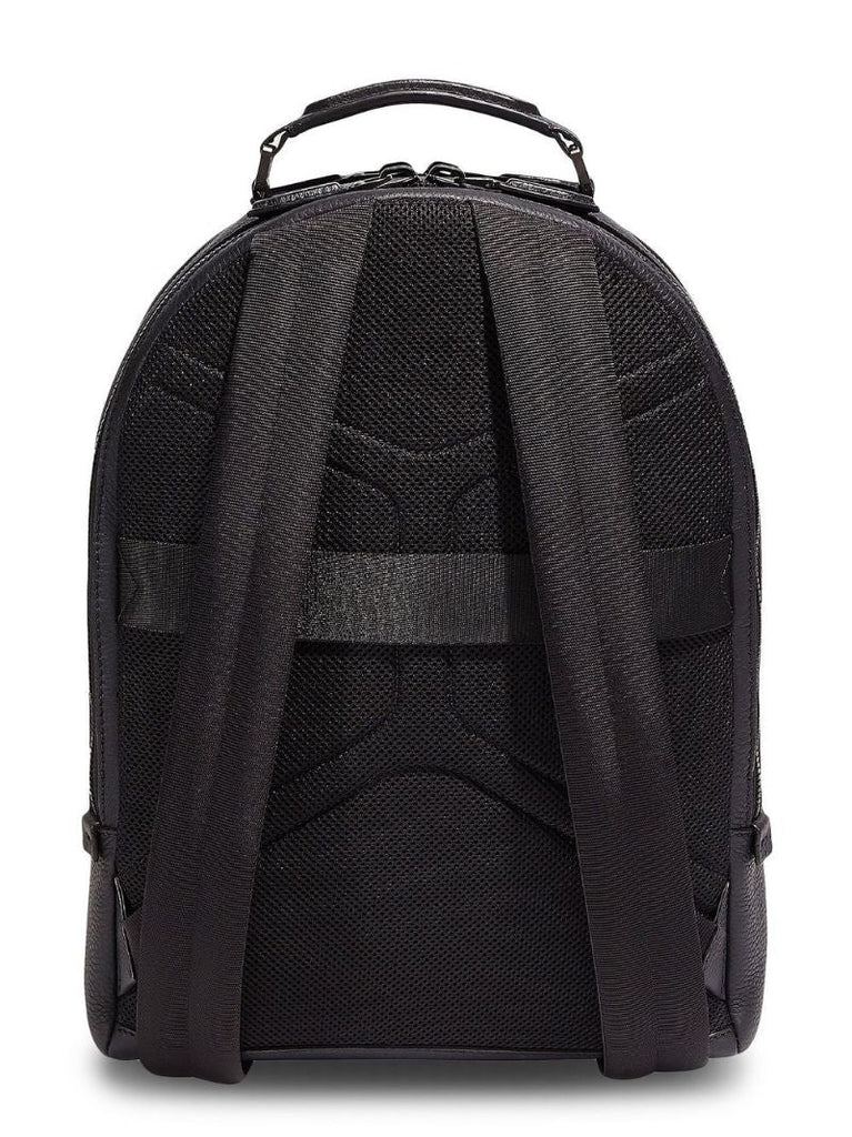 Black Logo Leather Backpack