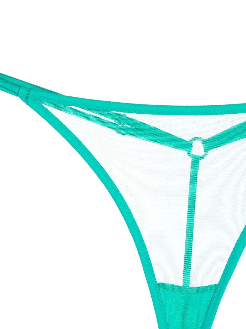 Green Sheer Mesh Thong