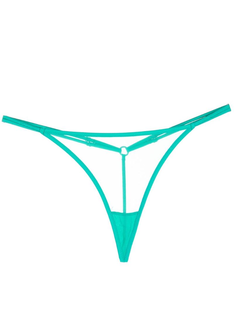 Green Sheer Mesh Thong