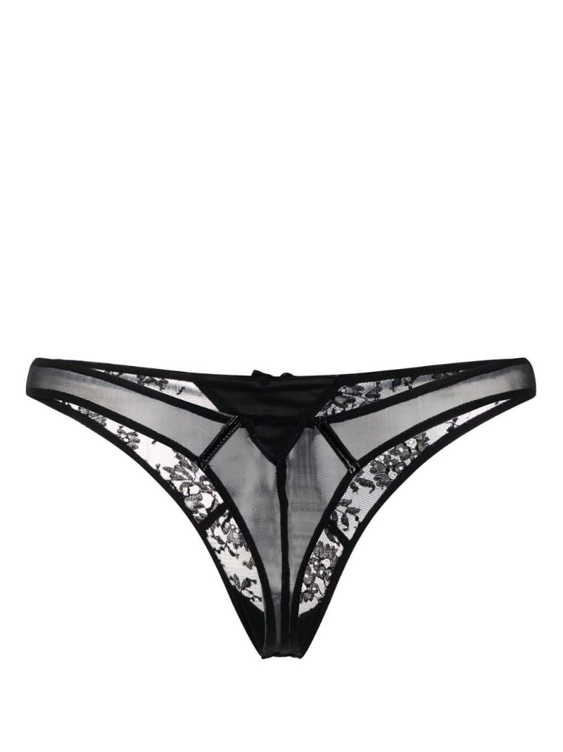 Black Frankie Lace Mesh Thong
