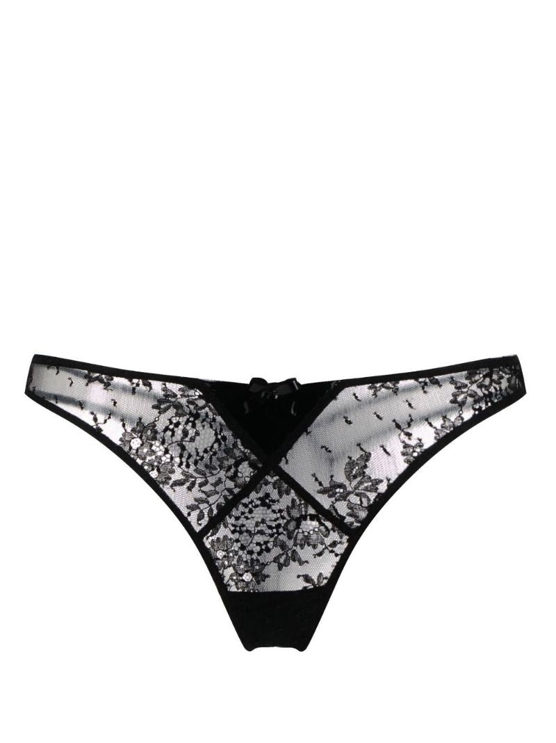 Black Frankie Lace Mesh Thong