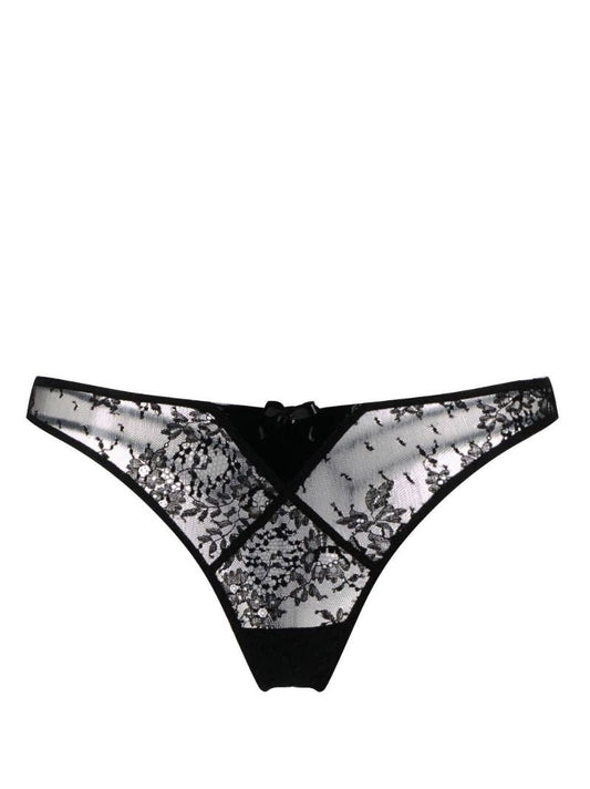 Black Frankie Lace Mesh Thong