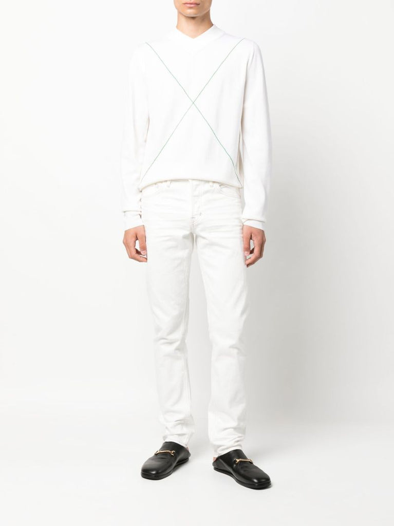 White Comfort Slim Leg Jeans