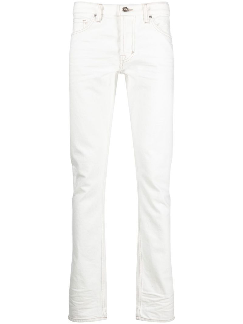 White Comfort Slim Leg Jeans