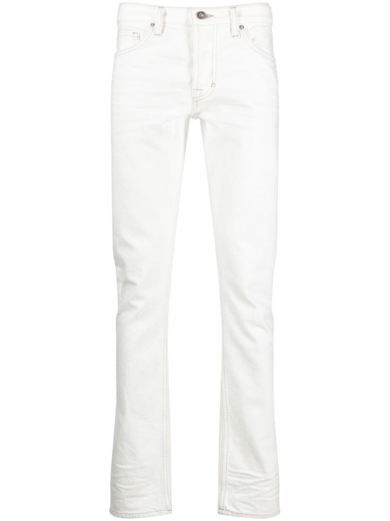 White Comfort Slim Leg Jeans