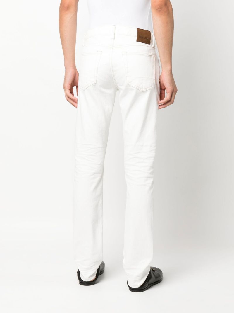 White Comfort Slim Leg Jeans