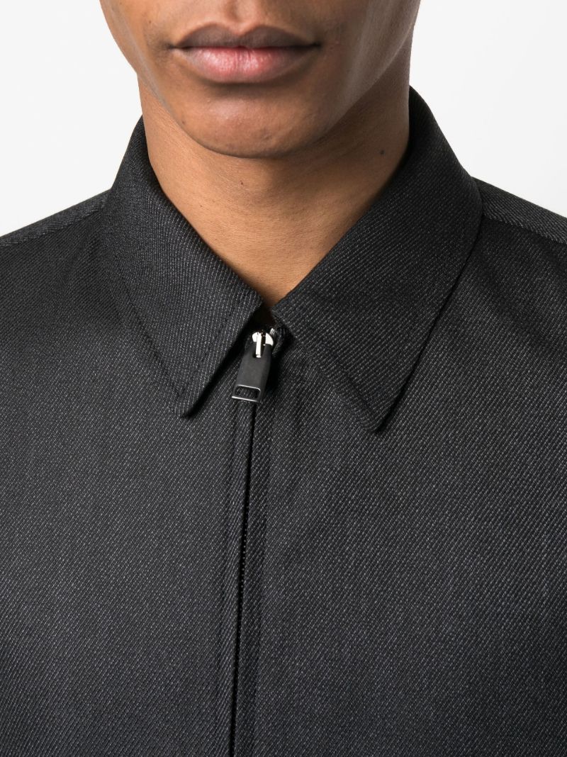 Black Zip Up Shirt Jacket
