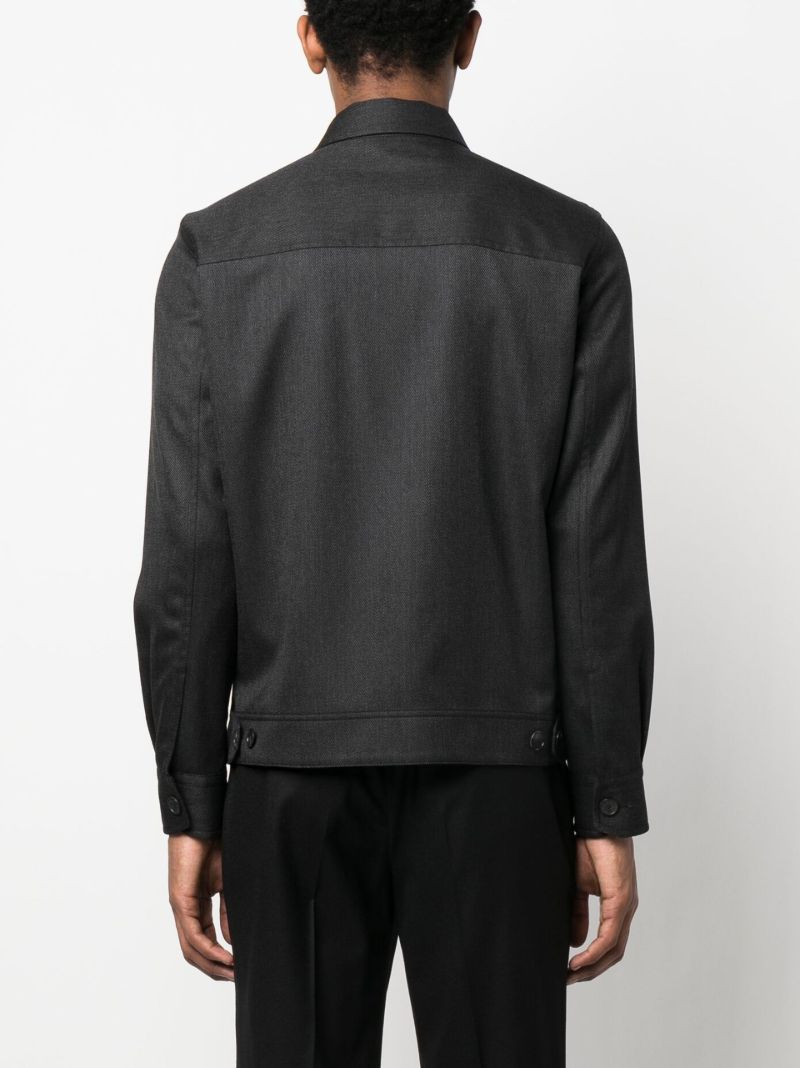 Black Zip Up Shirt Jacket