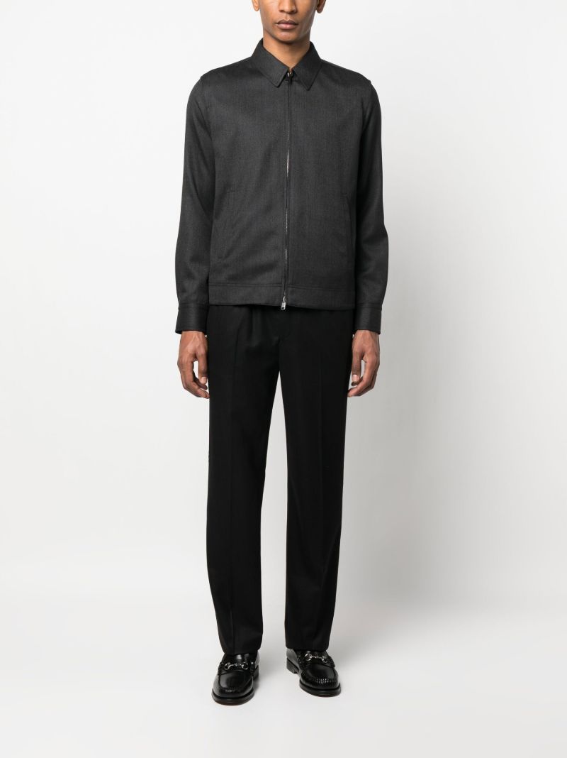 Black Zip Up Shirt Jacket