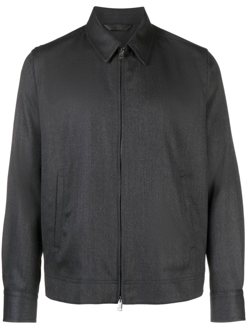 Black Zip Up Shirt Jacket