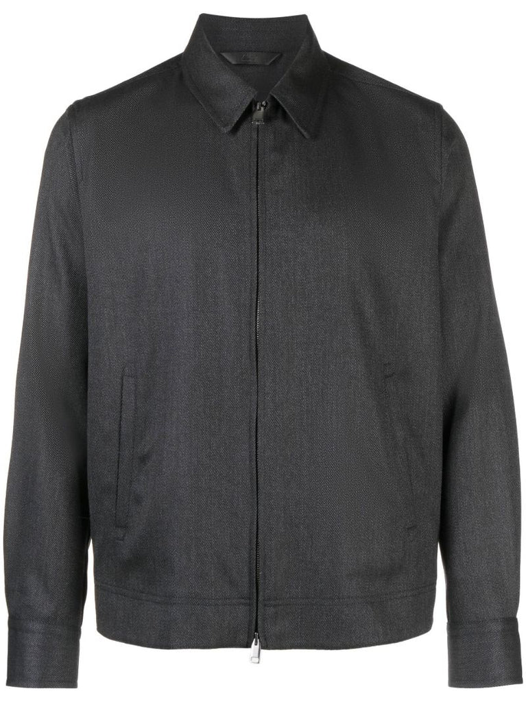 Black Zip Up Shirt Jacket