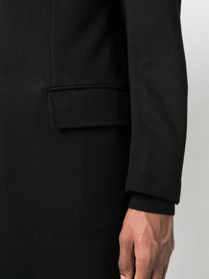 Black Solferino Single Breasted Coat