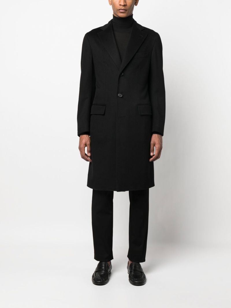 Black Solferino Single Breasted Coat