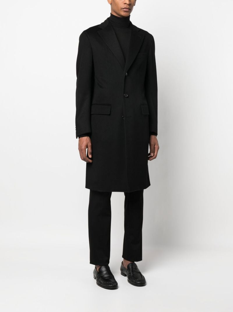 Black Solferino Single Breasted Coat
