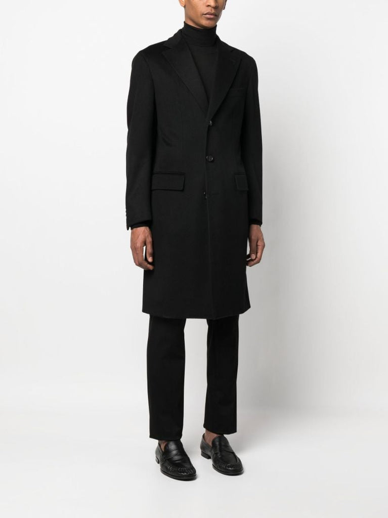 Black Solferino Single Breasted Coat
