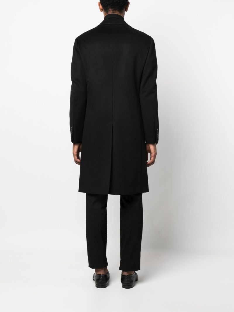Black Solferino Single Breasted Coat