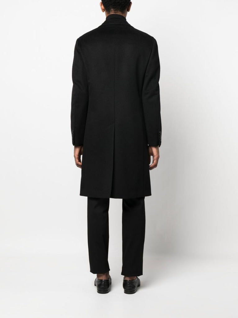 Black Solferino Single Breasted Coat