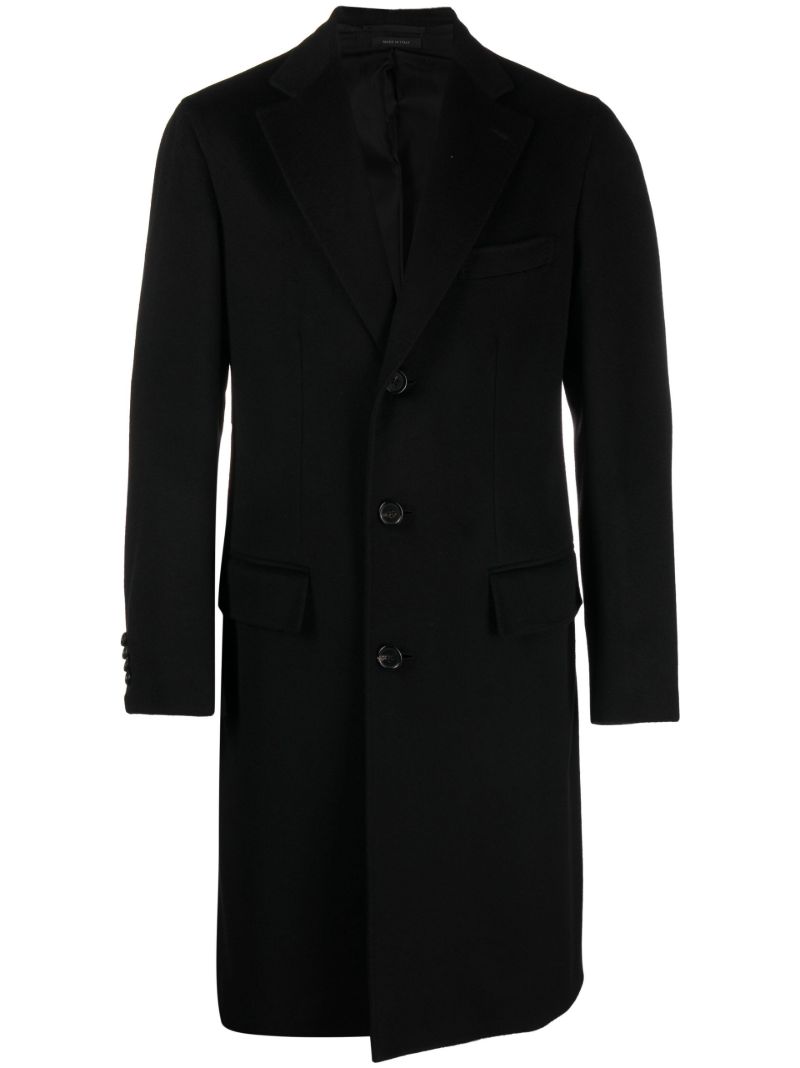 Black Solferino Single Breasted Coat