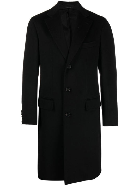 Black Solferino Single Breasted Coat