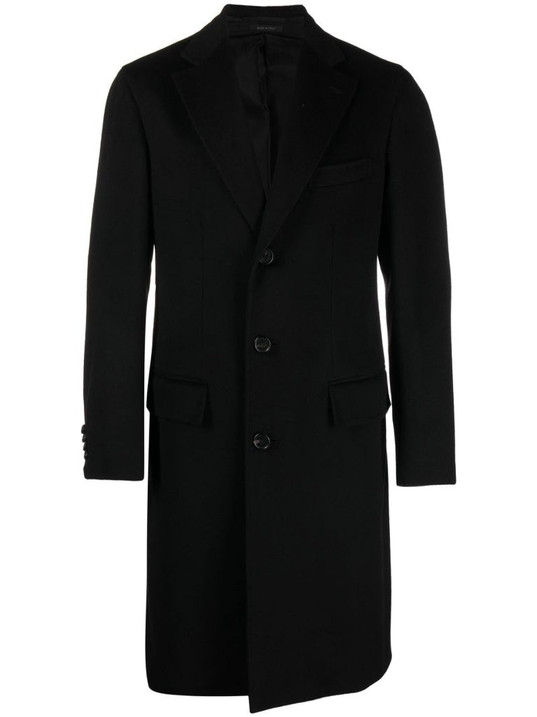 Black Solferino Single Breasted Coat