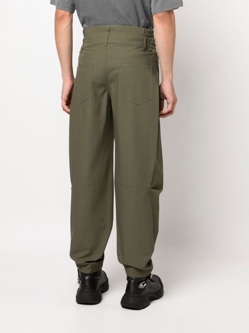 Green Double Waistband Trousers