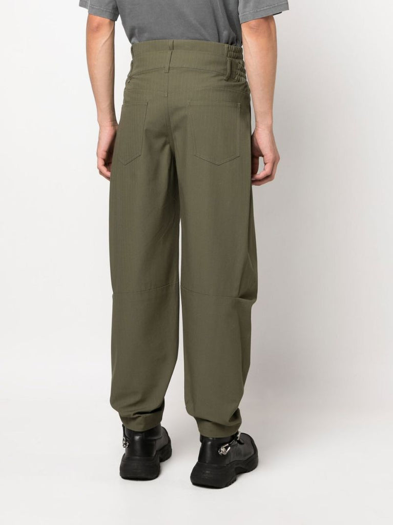 Green Double Waistband Trousers