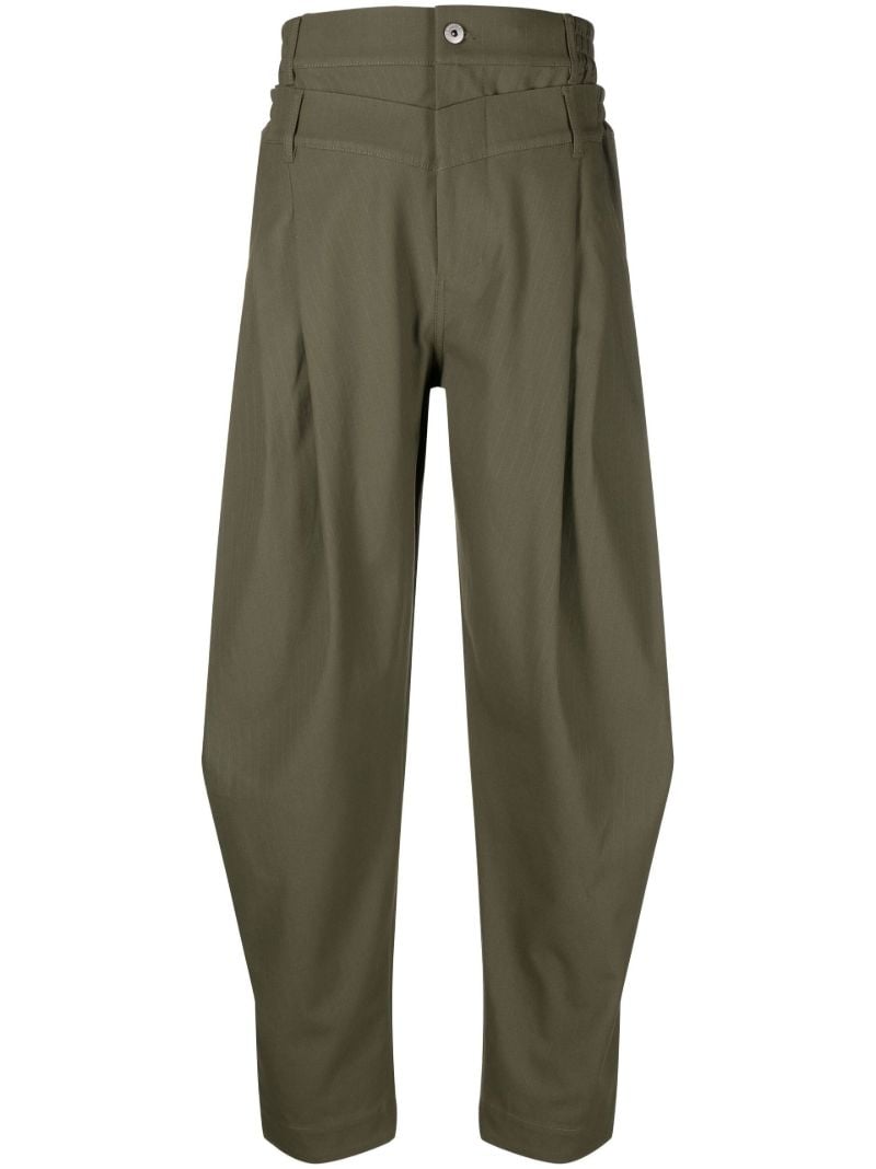 Green Double Waistband Trousers