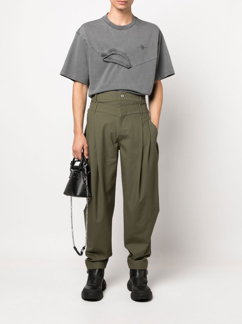 Green Double Waistband Trousers