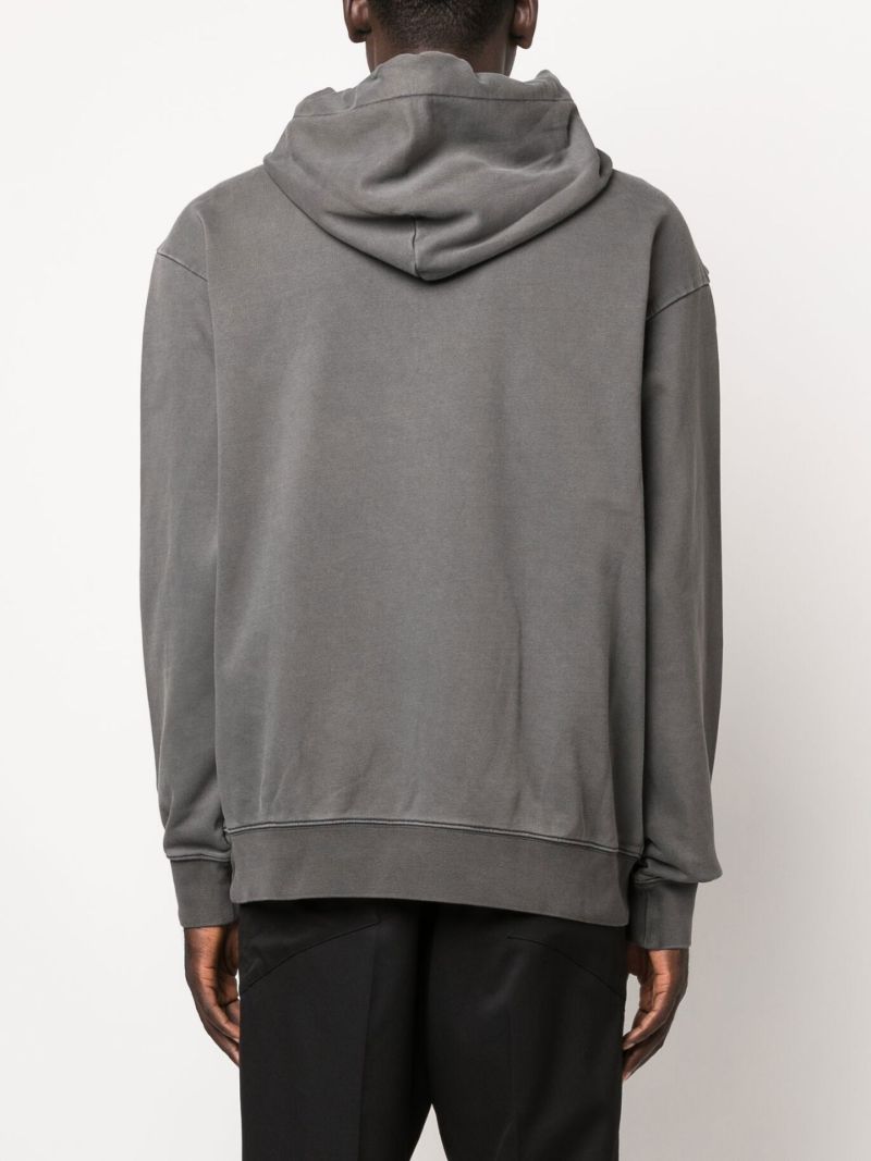 Grey Panelled Cotton Hoodie