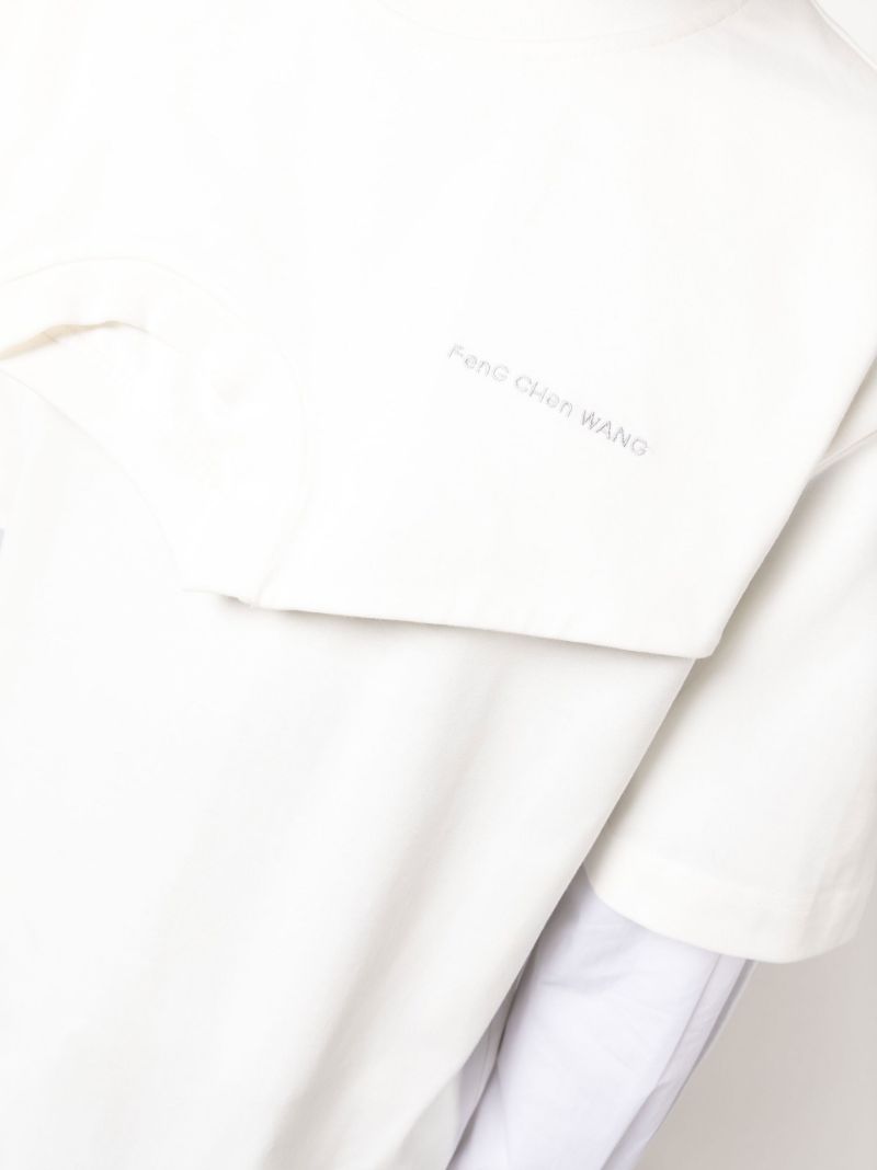 White Layered Cotton Sweatshirt