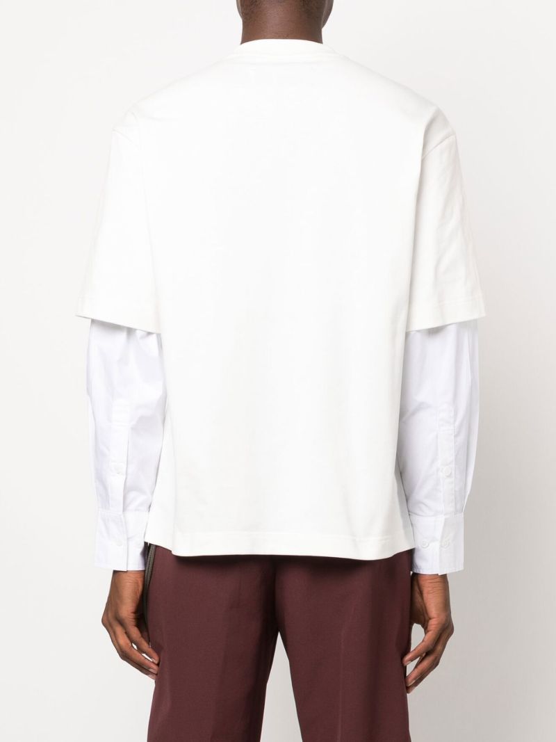 White Layered Cotton Sweatshirt