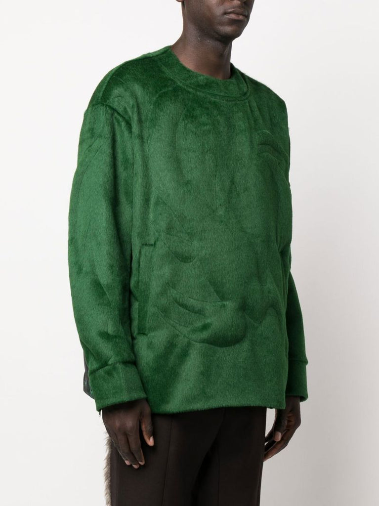 Green Graphic Print Sweater