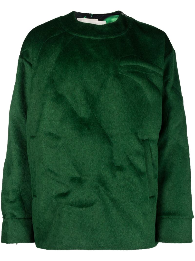 Green Graphic Print Sweater