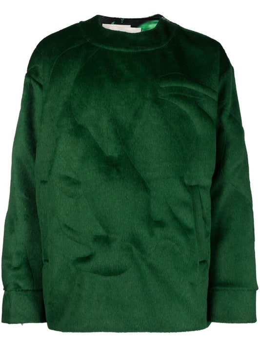 Green Graphic Print Sweater