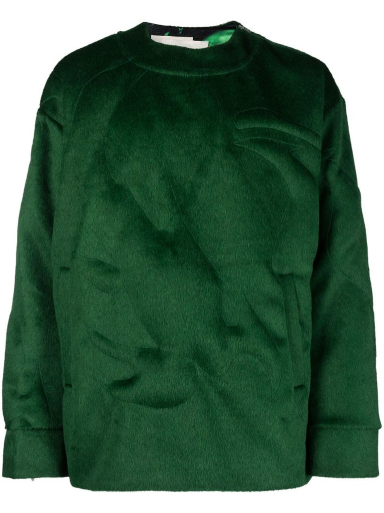 Green Graphic Print Sweater