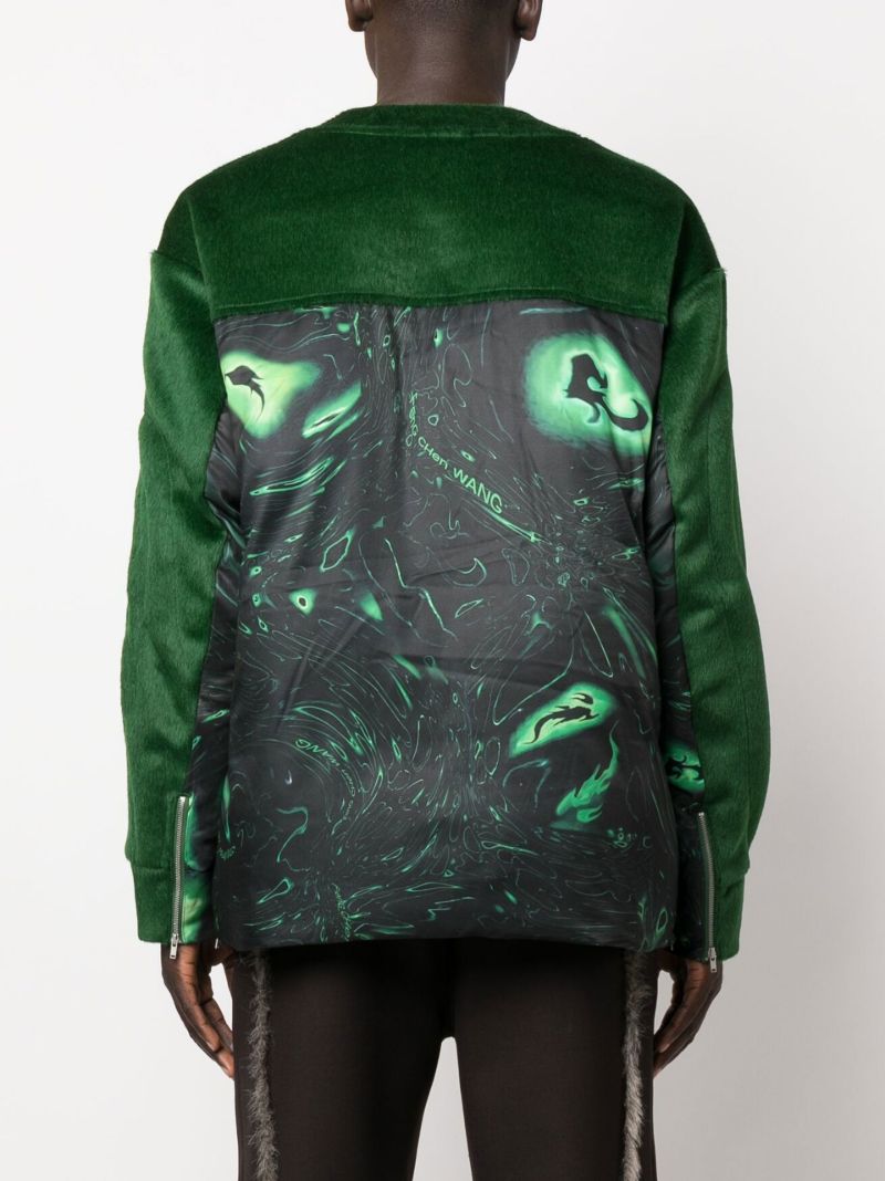 Green Graphic Print Sweater